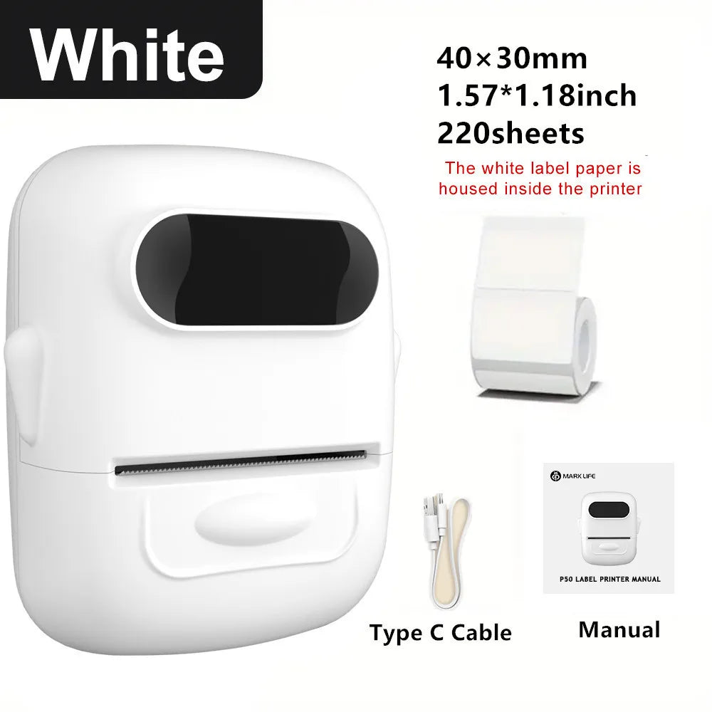 Marklife P50 Portable Thermal Printer Suitable For Small Business Home Office Mini Wireless Label Sticker Machine For Smartphone