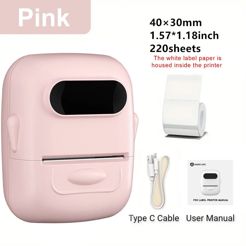 Marklife P50 Portable Thermal Printer Suitable For Small Business Home Office Mini Wireless Label Sticker Machine For Smartphone