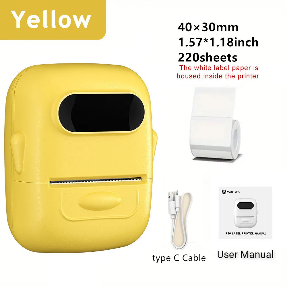 Marklife P50 Portable Thermal Printer Suitable For Small Business Home Office Mini Wireless Label Sticker Machine For Smartphone
