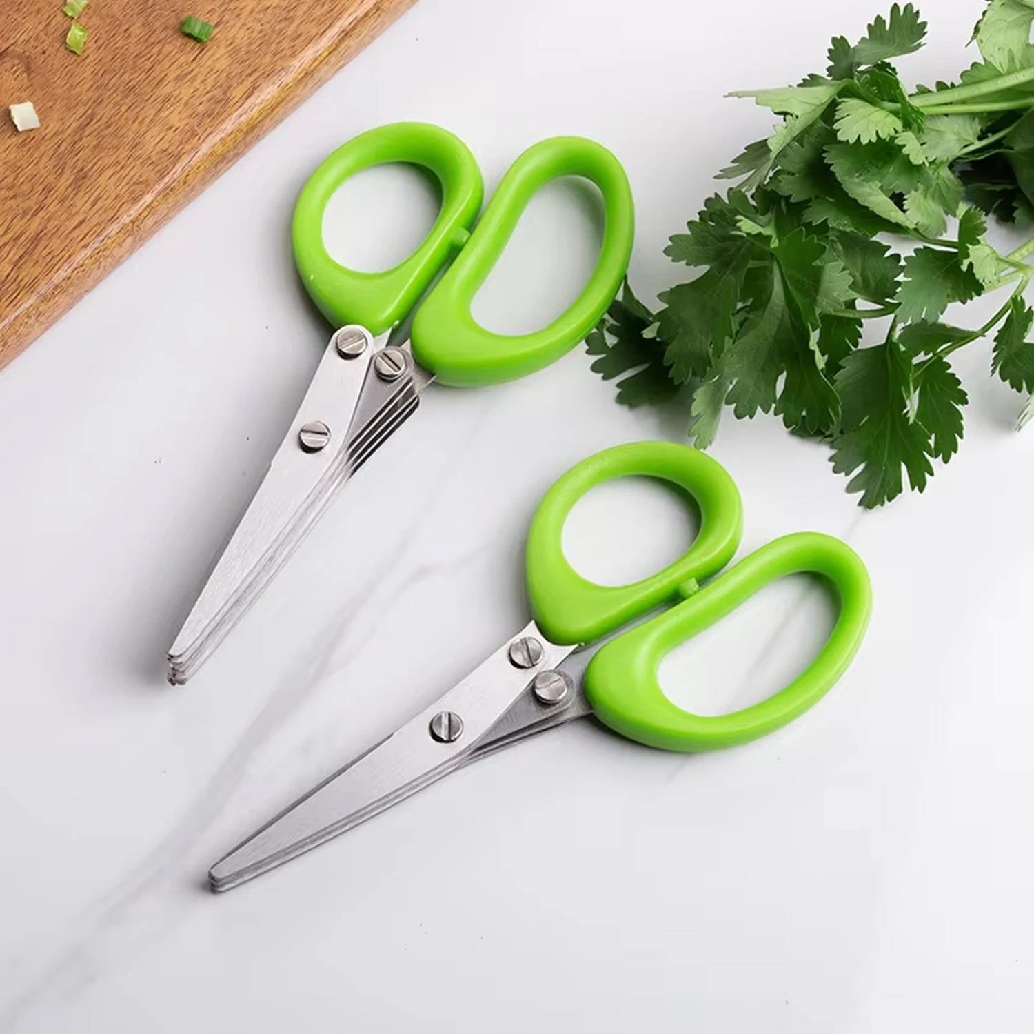 1 piece Multi-functional Stainless Steel 3/5 Layer Kitchen Scissors, Pepper Shredded Chopped Scallion Cutter Cut Cooking Tool