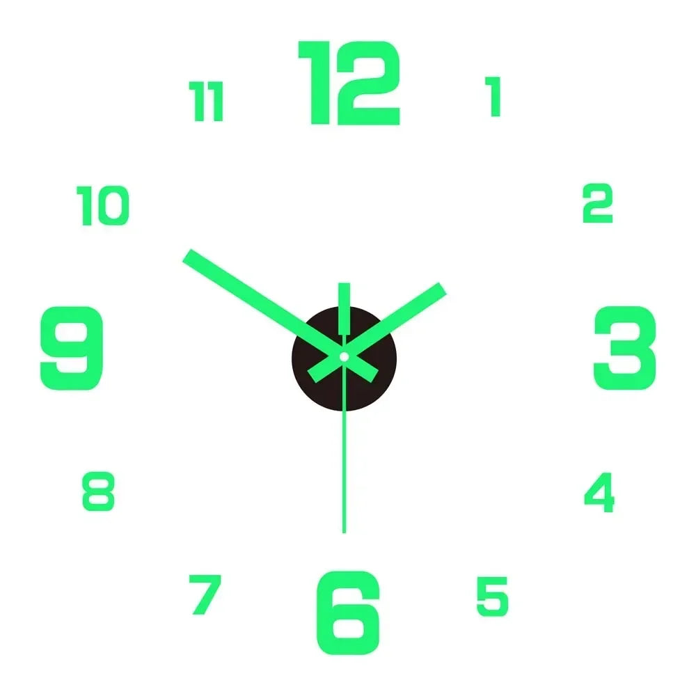 Digital Clock Wall Stickers Needle Decoration Glowing Clocks DIY Bedroom Living Home Quartz Creatives Removable Room Watches