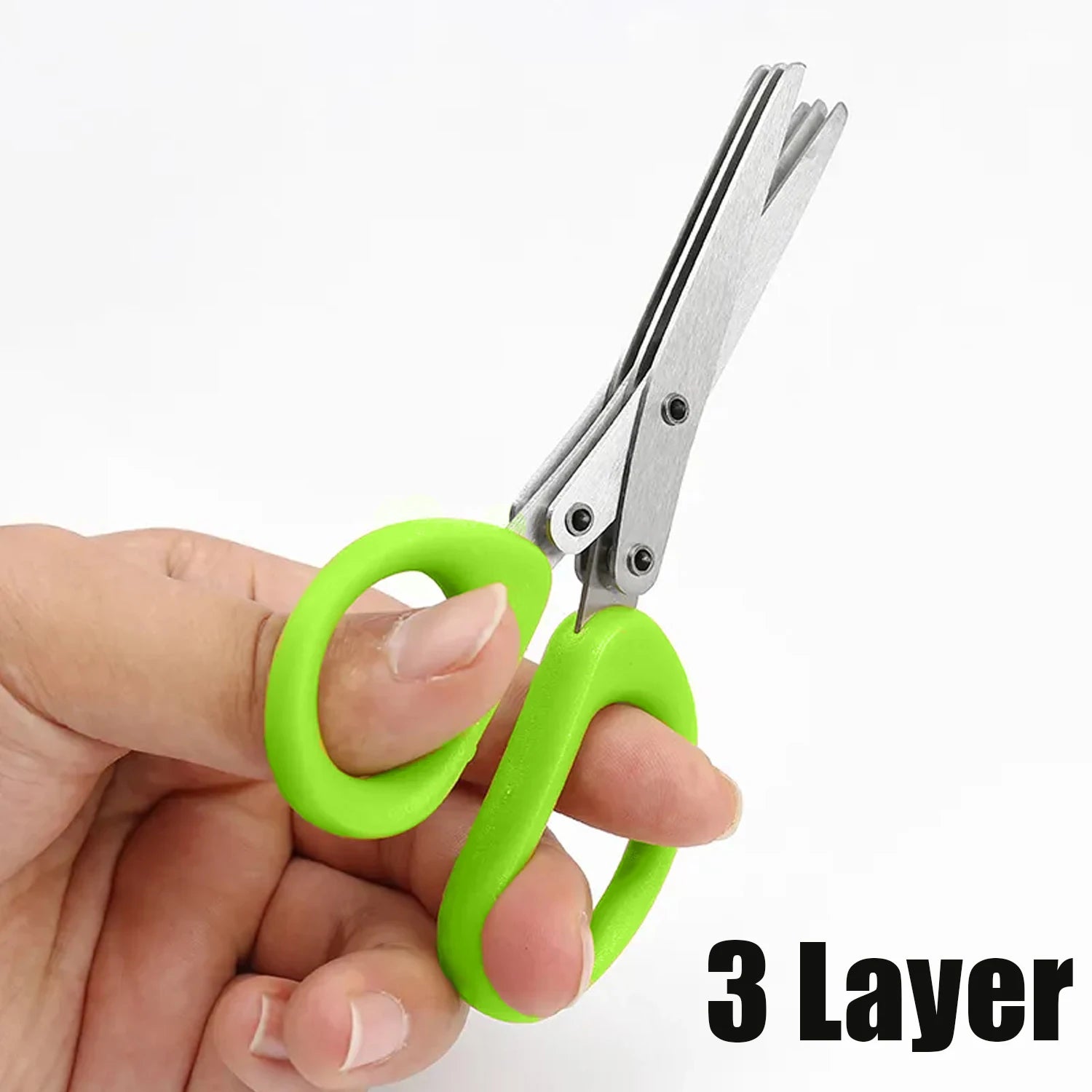 1 piece Multi-functional Stainless Steel 3/5 Layer Kitchen Scissors, Pepper Shredded Chopped Scallion Cutter Cut Cooking Tool