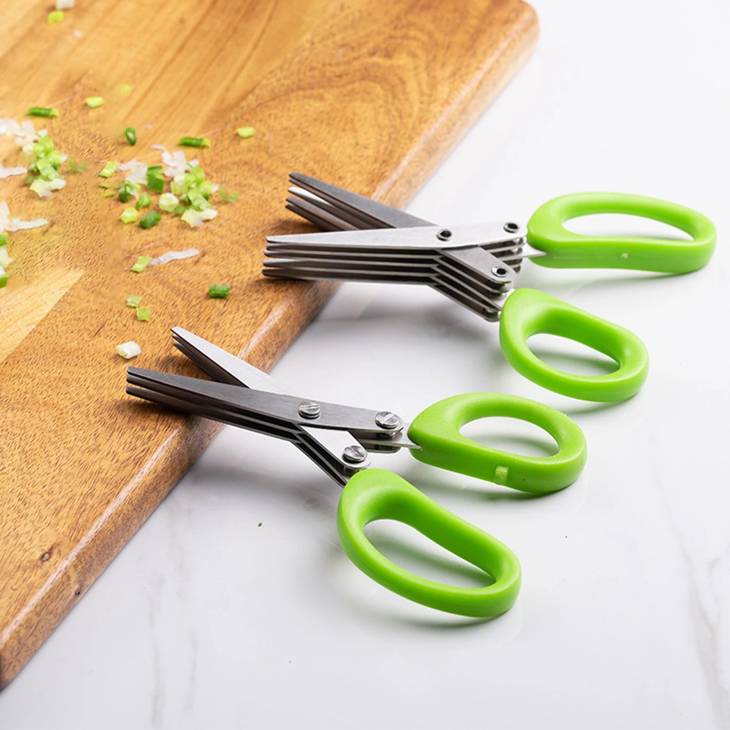 1 piece Multi-functional Stainless Steel 3/5 Layer Kitchen Scissors, Pepper Shredded Chopped Scallion Cutter Cut Cooking Tool