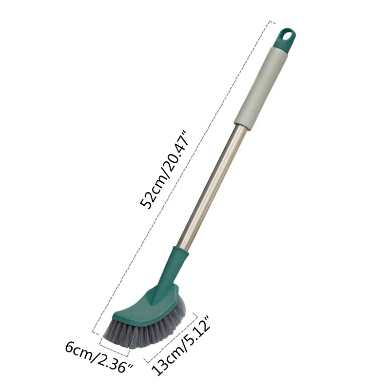 652F Bathroom Toilet Bowl Brush with Plastic Long Antislip Handle Curved Cleaner Wall Hanging Scrubber Deep Cleaning Tool