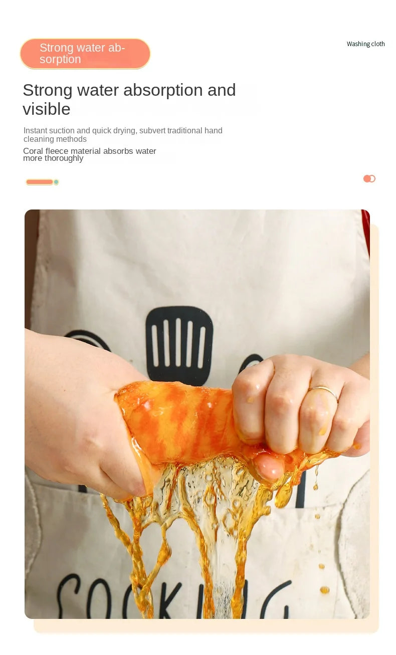 20Pcs Kitchen Wipes Coral Velvet Wave Design Wipes Microfibre Thickened Absorbent Wipes Household Cleaning Cloth Set