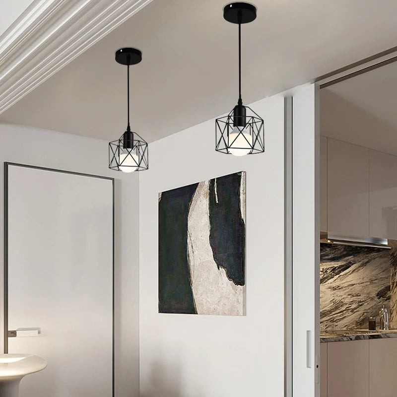 Nordic modern minimalist E27 pendant light for dining room, kitchen, bar counter, hallway, bathroom, bedroom, and bedside