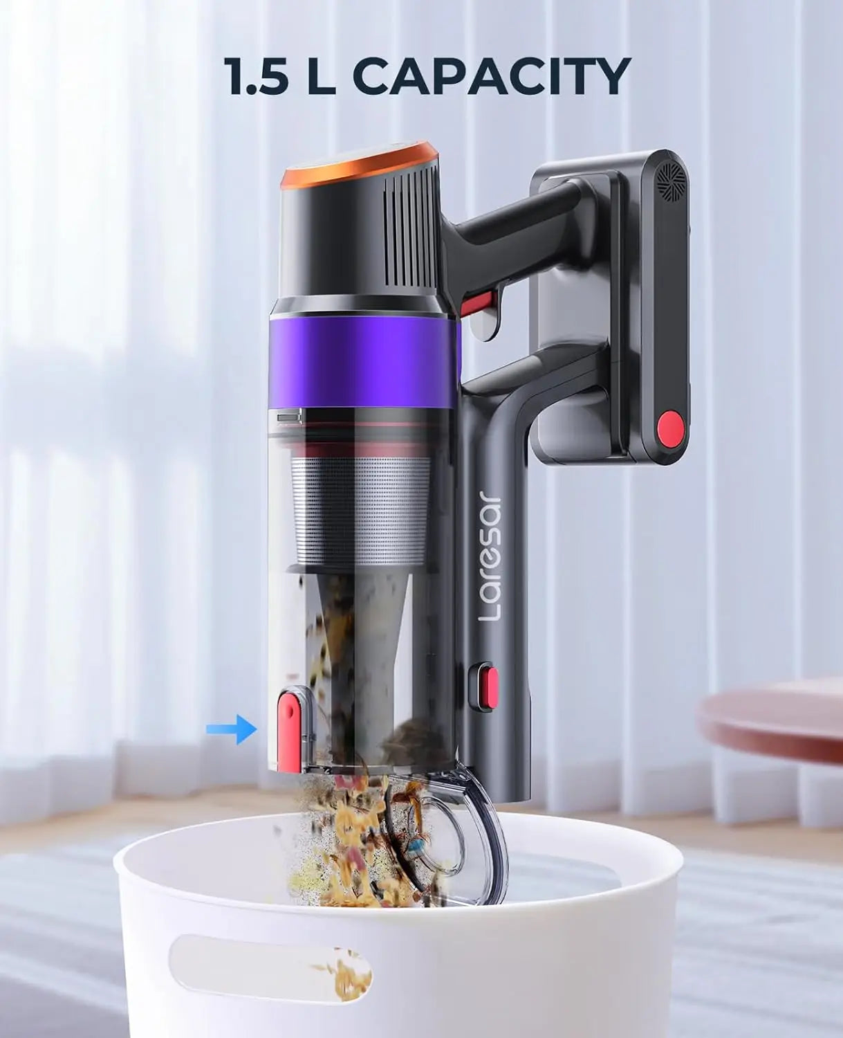 Laresar Elite 8 Cordless Vacuum Cleaner Handheld Home Appliance 450W Powerful smart home Touch Screen 55 Mins Detachable Battery
