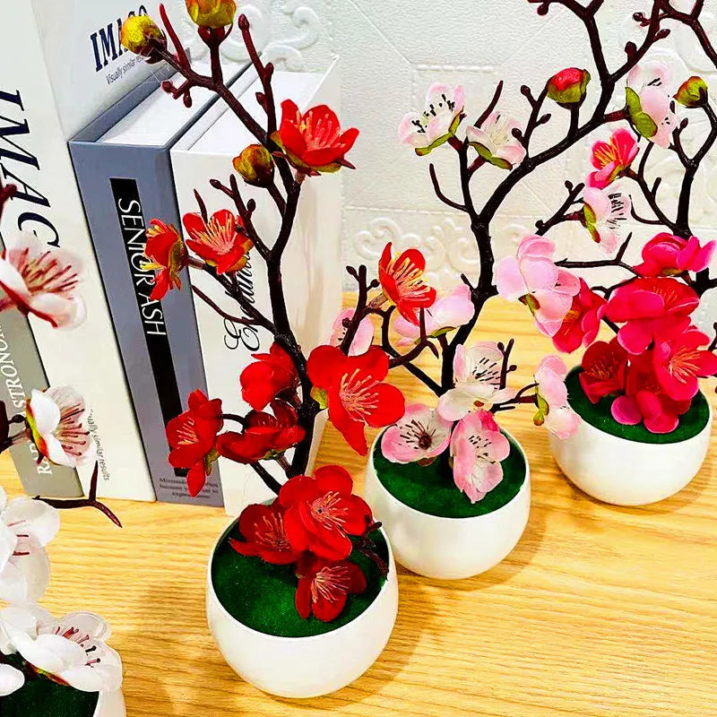 2025 HOT Mother's Day New Artificial Plants Bonsai Small Tree Simulation Pot Plants Fake Flowers Table Potted Ornaments Home