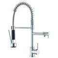 Black Kitchen Faucet With Pull Down Spring Sprayer Deck Mounted Hot and Cold Water Mixer Tap Dual Spout Nozzle Faucets Crane