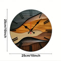 2D-flat Nordic Style Wooden Round Silent Hanging Wall Clock,Suitable For Living Room,Office,Study Room, Bedroom, Home Decoration