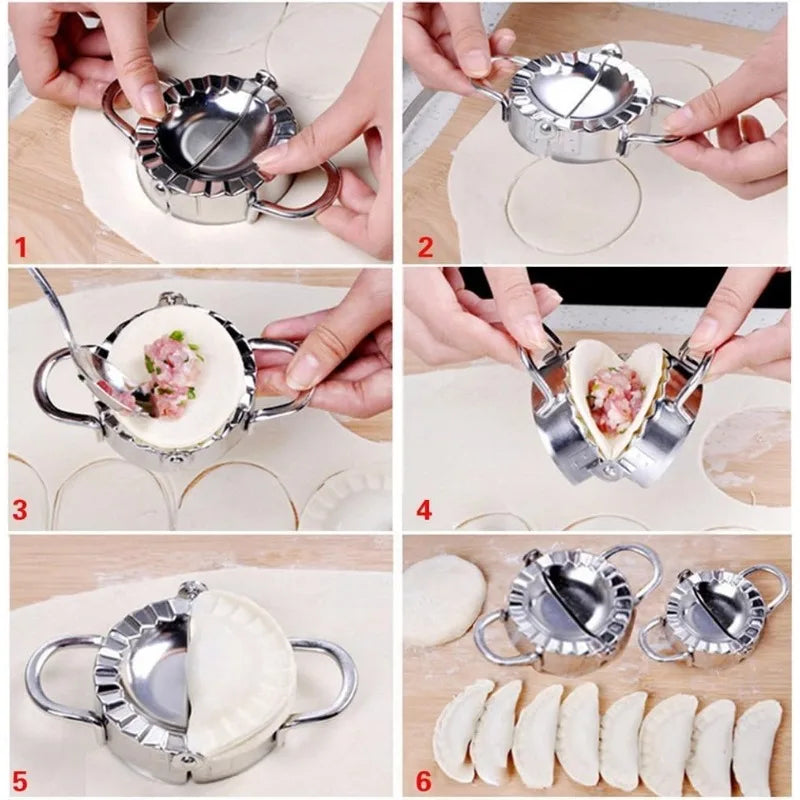 9.5/12.5/15.8cm Eco-Friendly Stainless Steel Dumplings Tool Dumpling Mold Household Manual Press Kitchen Baking Accessories