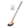652F Bathroom Toilet Bowl Brush with Plastic Long Antislip Handle Curved Cleaner Wall Hanging Scrubber Deep Cleaning Tool