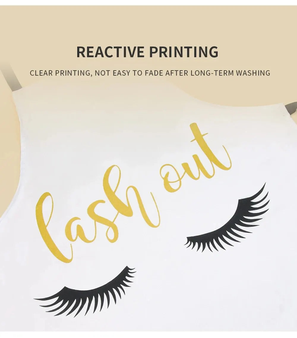 Eyelash Extension Cleaning Art Aprons Sleeveless Home Cook Kitchen Apron Cook Wear Cotton Bibs