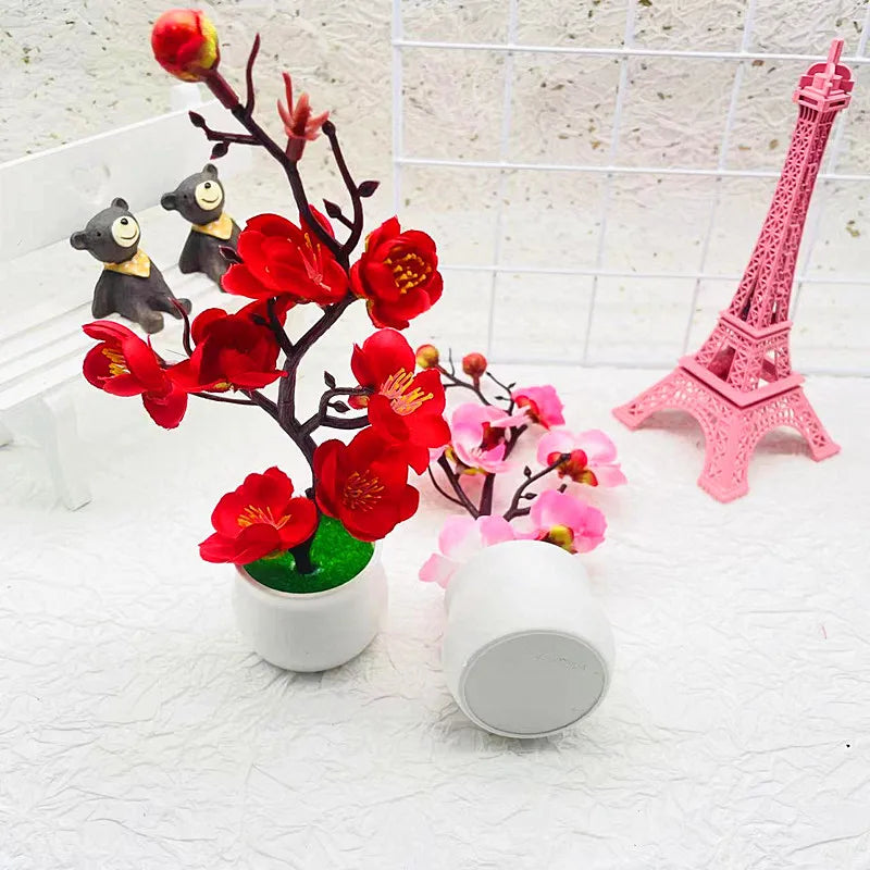 2025 HOT Mother's Day New Artificial Plants Bonsai Small Tree Simulation Pot Plants Fake Flowers Table Potted Ornaments Home