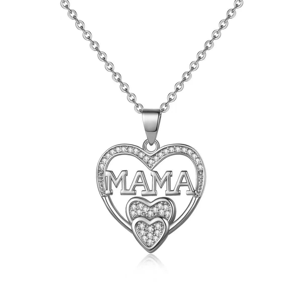 Elegant and Minimalist Women's Love Necklace MOM Pendant as A Mother's Day Gift