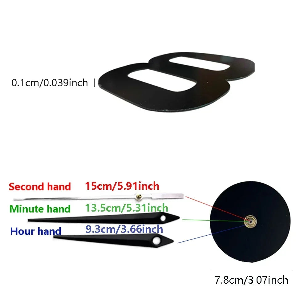 Digital Clock Wall Stickers Needle Decoration Glowing Clocks DIY Bedroom Living Home Quartz Creatives Removable Room Watches